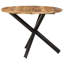 Brimley Round Solid Wood Top Metal Base Dining Table