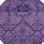 Tapis d'intérieur rond lavable floral mauve et prune 8 pi aubergine