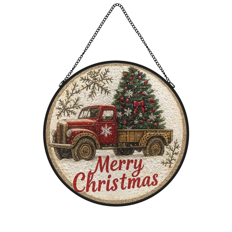 Merry Christmas Truck, 7,8 x 7,8 po (20 x 20 cm)