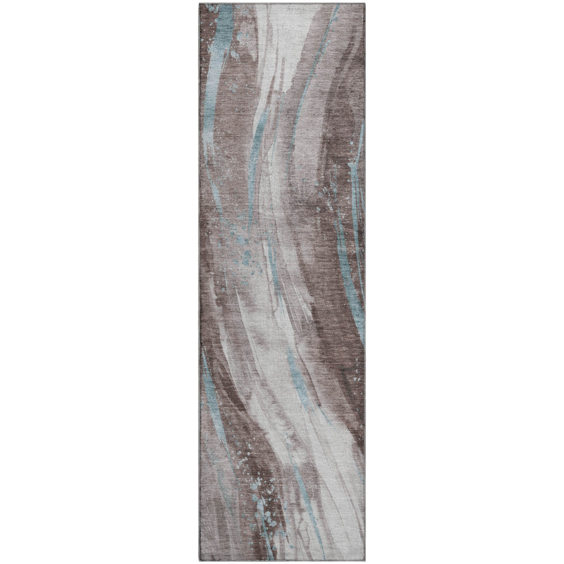Premium Machine Washable Slesnick AMF1676 Swirls Rug, Runner 2'3" x 7'6"