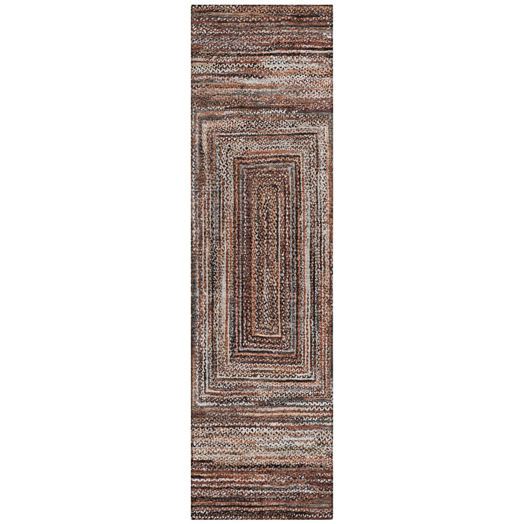 Machine Washable Indoor/Outdoor Xhevrie ACN1725 Terracotta Rug