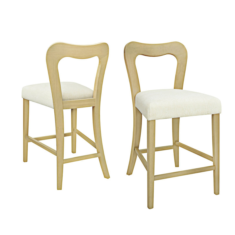 Ensemble de 2 chaises de salle à manger à hauteur de comptoir, Naturel, Beige