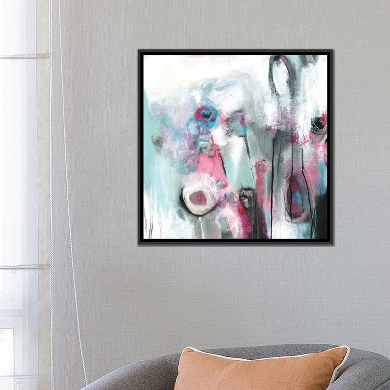 Reproduction d'art sur toile tendue, H 26 po x l 26 po x P 1,5 po, Toile avec cadre noir, Pas de tapis