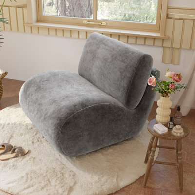 Fauteuil d'appoint pivotant rembourré avec dossier amovible Caleb