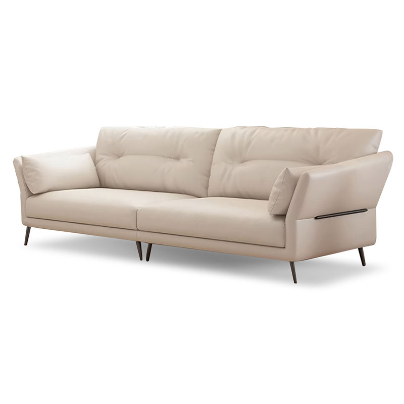 Canapé modulaire blanc en cuir véritable, Blanc