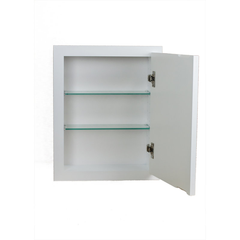 Armoire de salle de bain en bois massif l 15,5 po x H 25,5 po x P 3,5 po, Émail blanc