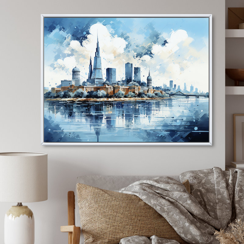 «Vietnam Ho Chi Minh City Skyline I», reproduction sur toile, Cadre flottant blanc, H 30 po x l 40 po x P 1,5 po