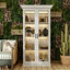 Modern Grey Oak Glass Door Display Cabinet With Warm White LED Lighting