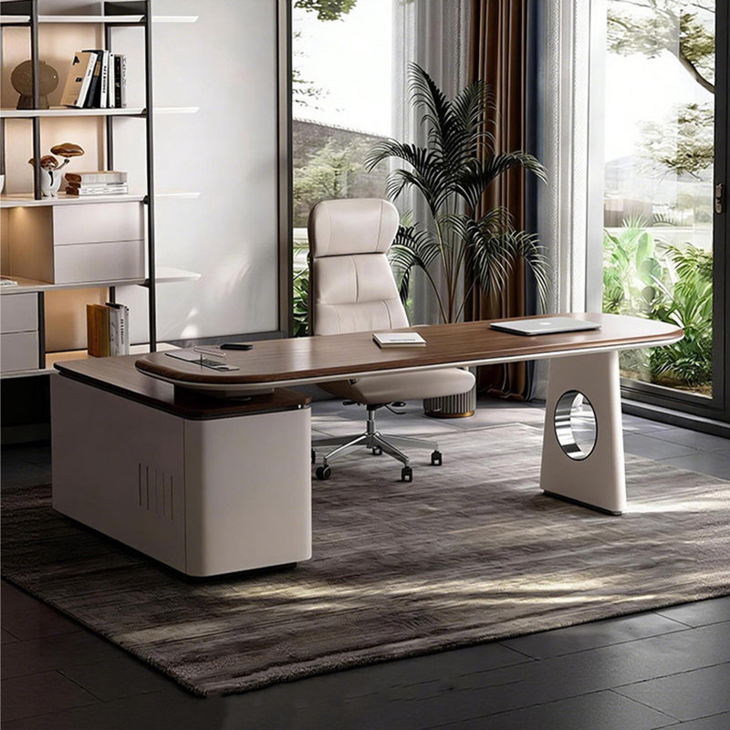 Bureau 78,74 "rectangulaire en bois massif multicouche brun, 29.53" H x 78.74" W x 27.56" D