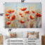 Red Poppies Blossoming II - ensemble d'art mural champ de fleurs-107736315-107736310