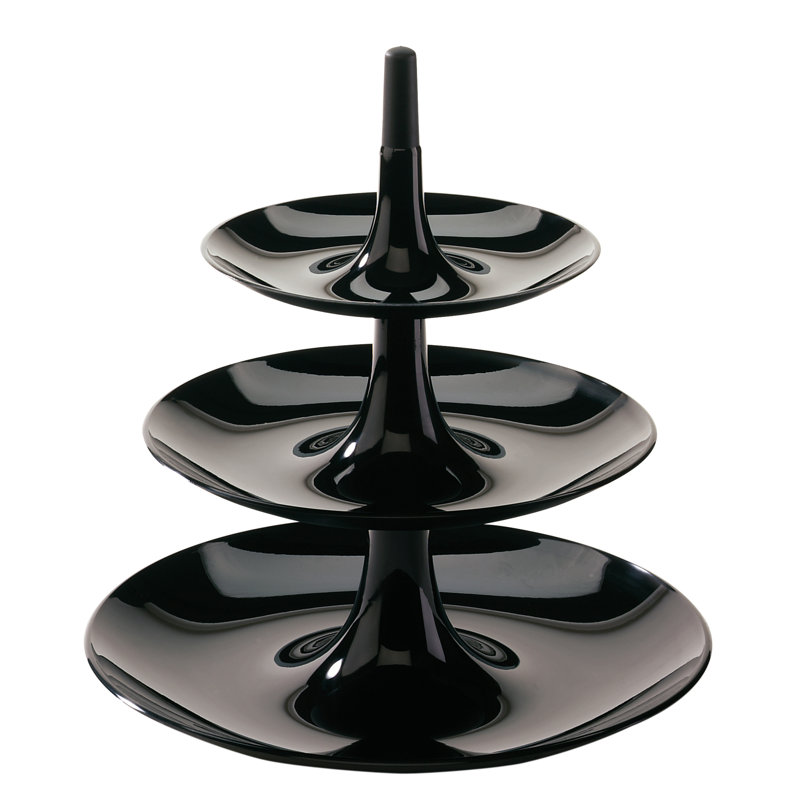 Babell Tiered Stand, Black, 34cm H x 31.4cm W x 31.4cm D
