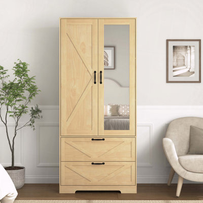 Armoire de rangement en bois avec miroir à induction