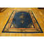 Blue Open Field Floral Medallion Antique Chinese Peking Area Rug