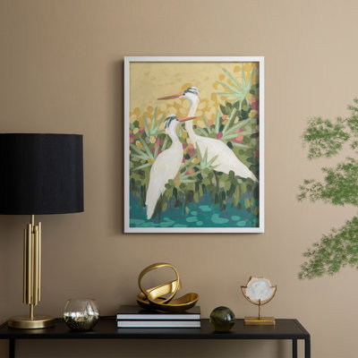 Reproduction encadrée Heron Lagoon II - bois massif