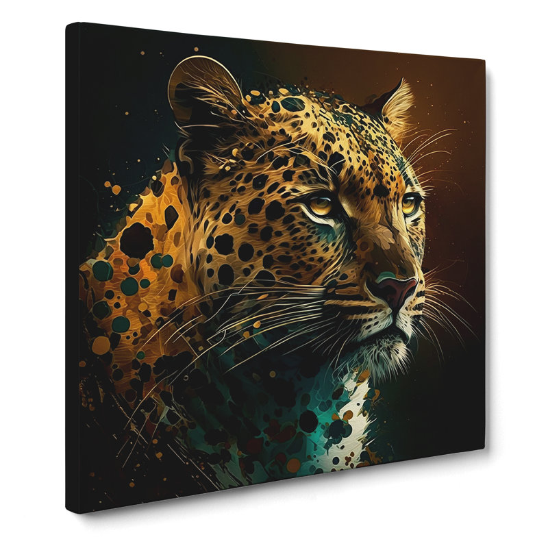Leopard Expressionism - Wrapped Canvas, 50cmH x 50cmW