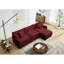 Chenille rouge 108 po en forme de L modulaire, accoudoirs carrés, sièges moelleux, convient aux salons principaux Chenille, pouces, en forme, luxueux, 6 remplisseurs de mousse, surfaces