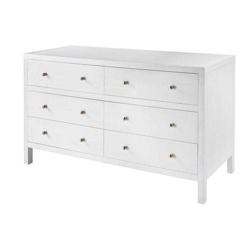Nora 6-Drawer Dresser, Textured White