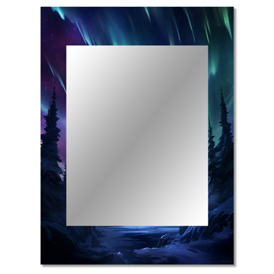 Vibrant Northern Lights - Aurora Borealis Decorative Wall Mirror, Traditional Mirror, Printed Metal Art