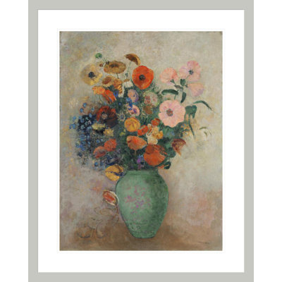 «Bouquet of Flowers in a Green Vase» par Odilon Redon, impression giclée sur cadre