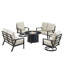 Ensemble de table de foyer en aluminium noir avec deux causeuses et deux fauteuils club CHo Club-790110540