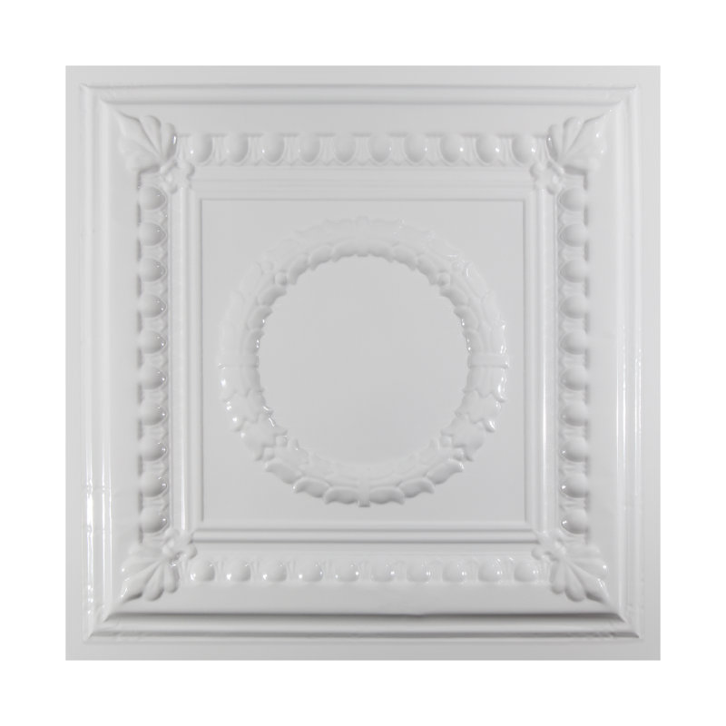 Dalle de plafond Great Lakes Tin Cleveland (paquet de 5), Blanc lustré