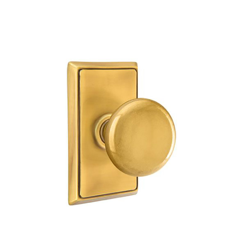 Ensemble de boutons-poussoirs à cylindre simple Emtek avec rosette rectangulaire et bouton Providence