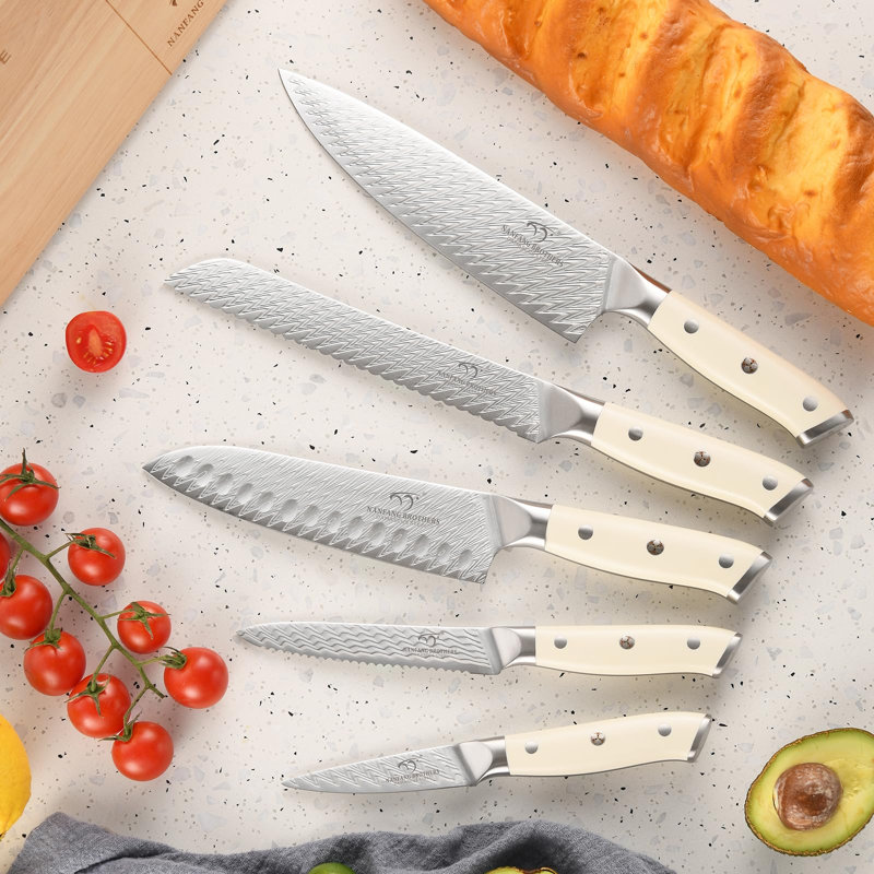 6-Piece Damascus VG10 Knife Set w/Magnetic Block