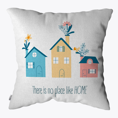 Floral White Square Cushion Cover