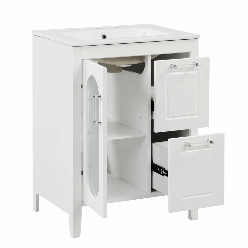 Meuble-lavabo 24 po avec lavabo, Blanc