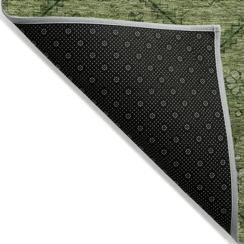Tapis extérieur lavable floral vert olive et artichaut 3 pi x 5 pi HomeRoots