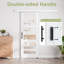 Porte coulissante de style grange avec rail dissimulé, apprêt blanc, 3 panneaux en verre transparent, pour placard ou garde-manger, avec trousse de quincaillerie (aucun assemblage requis)-135103437-135103438-135103446
