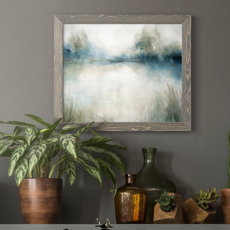 Still Still Waters I - Cadre photo, reproduction d'art sur papier, H 20 po x l 17 po x P 1,5 po, gris
