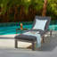 Chaise longue d'extérieur en rotin PE avec coussin imperméable, chaise longue en fer toutes saisons