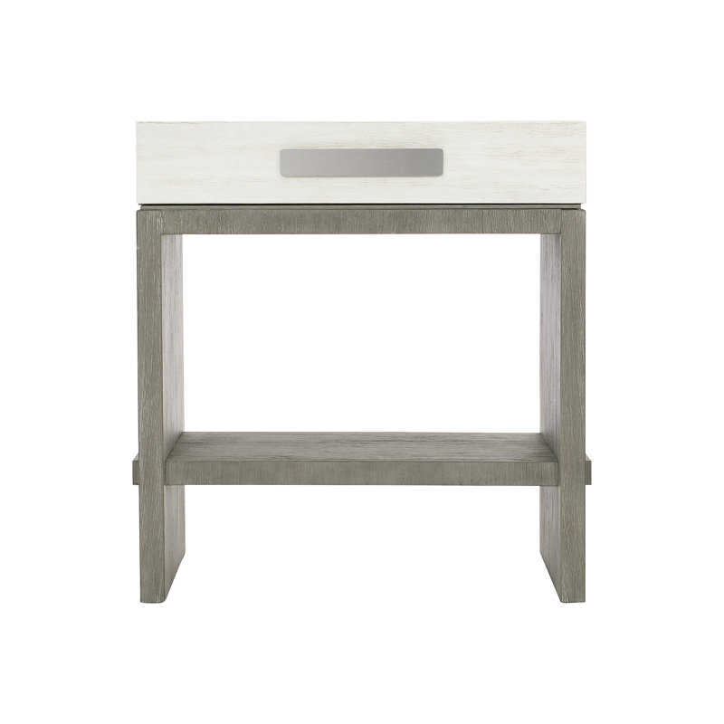 Foundations 1 - Drawer Solid Wood Nightstand, Light Shale