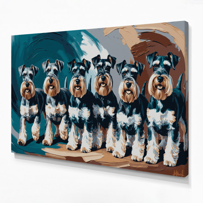 «Dogs Standard Schnauzer Gray», art mural sur toile, H 16 po x l 20 po
