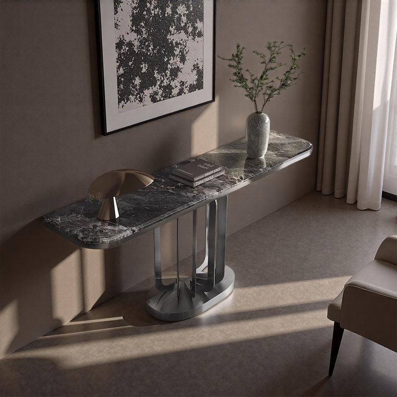Console Modern, Noir/gris, H 33,46 po x l 59,06 po x P 13,78 po
