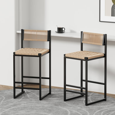 Ensemble de 2 tabourets de bar de cuisine avec repose-pieds et tabouret de bar à hauteur de comptoir (sans table)