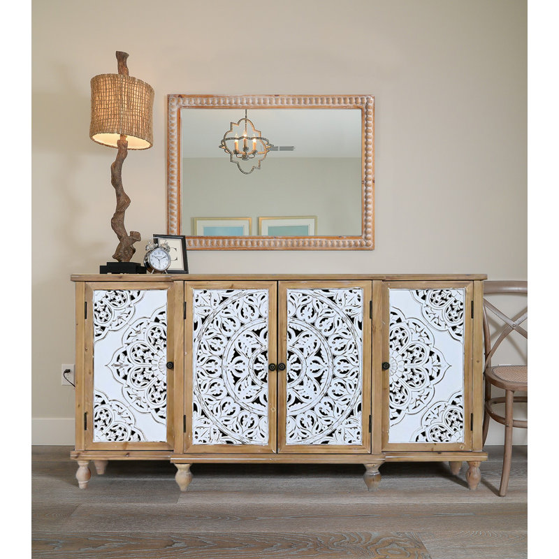 Miroir de salle de bain mural en bois, 1