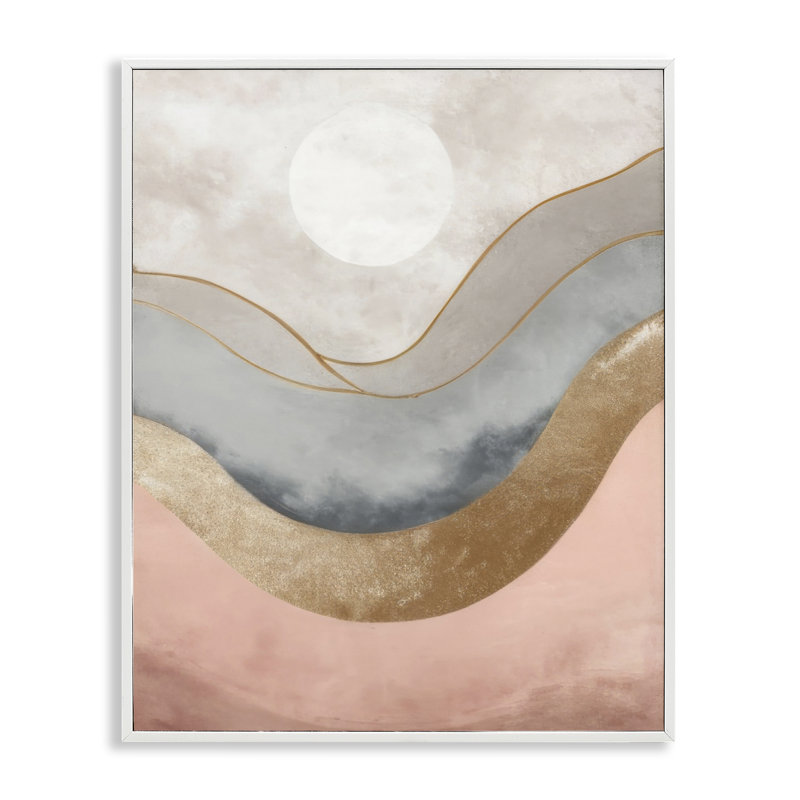 «Lunar Curves Landscape», art giclée par Denise Dundon, Giclée encadrée blanc bord de mer, H 14 po x l 11 po