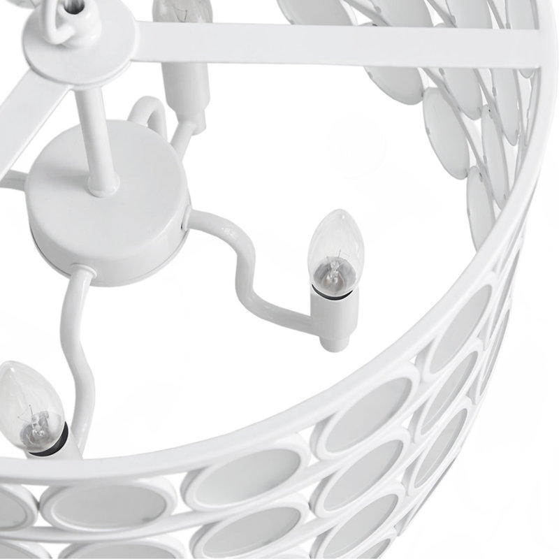 Lustre 4 lumières à abat-jour en verre