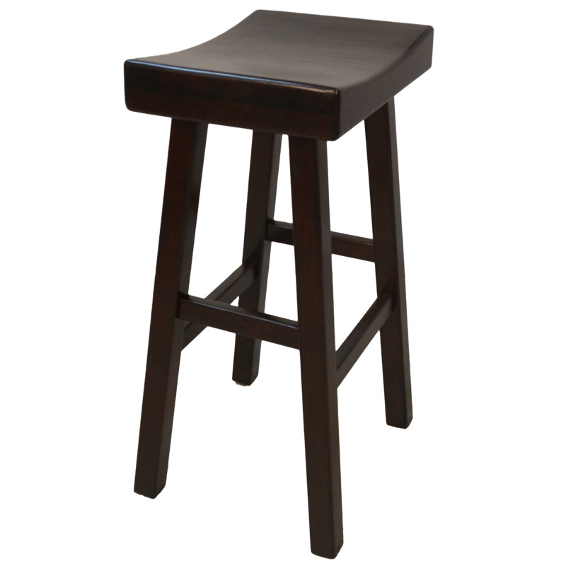 Tabouret de bar et de comptoir Caralina, Tabouret de bar (assise de 30 po de hauteur), Brun / noir
