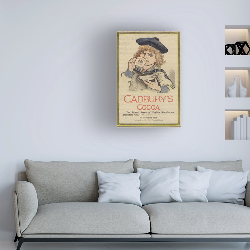 Art anglais sur toile, "English School Cadbury's", H 19 po x l 12 po