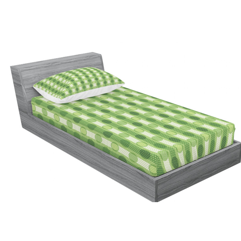 Microfiber Polka Dots Sheet Set, Twin XL Sheet Set with Fitted Sheet