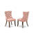 5-Pc Room Set Contain a Wooden Dining Table and 4 Beige Red Polyester Fabric Parson Dining Chairs with Button-Tufted Back, Antique Walnut-2070023929-2070222463