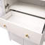 Grand garde-manger arqué cannelé avec tablettes réglables, rangement élégant avec tiroir caché et porte vitrée pour la cuisine, le salon, la salle à manger, blanc