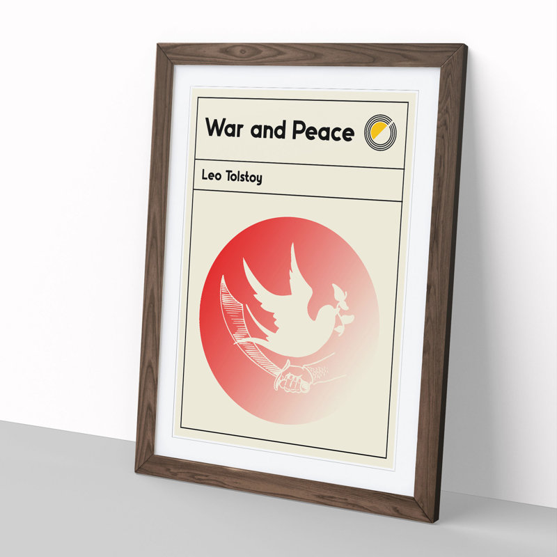 Book Cover War and Peace Leo Tolstoy - Picture Frame Graphic Art, 36cm H x 27cm W x 2cm D, Walnut