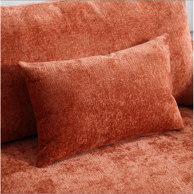 Mid Century Modern chenille Fabric Loveseat sofa, 2-Seat Upholstered Loveseat Sofa Modern Couch for Living Room,wood feet sofa for Bedroom, Reading