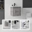 Meuble-lavabo suspendu de 40 cm avec lavabo, porte à fermeture douce, lavabo en céramique, meuble en contreplaqué, chêne gris-133200619