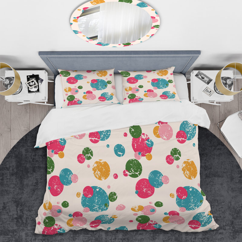 Ensemble de housse de couette en microfibre rouge / bleu / jaune 3 pièces, Housse de couette pour très grand lit et 2 très
