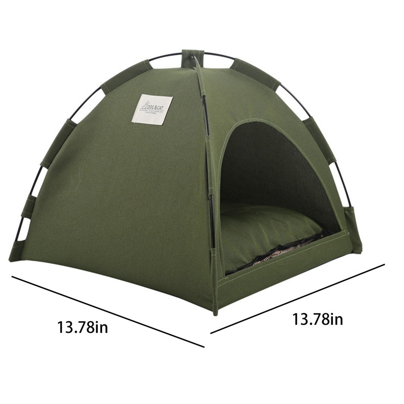 Tente pour chien et chat, Vert d’armée, Petit (L 13,78 po x l 13,78 po)